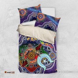 Personalised Storm NAIDOC Week 2024 Bedding Set Australia Aboriginal Dot Painting DT02