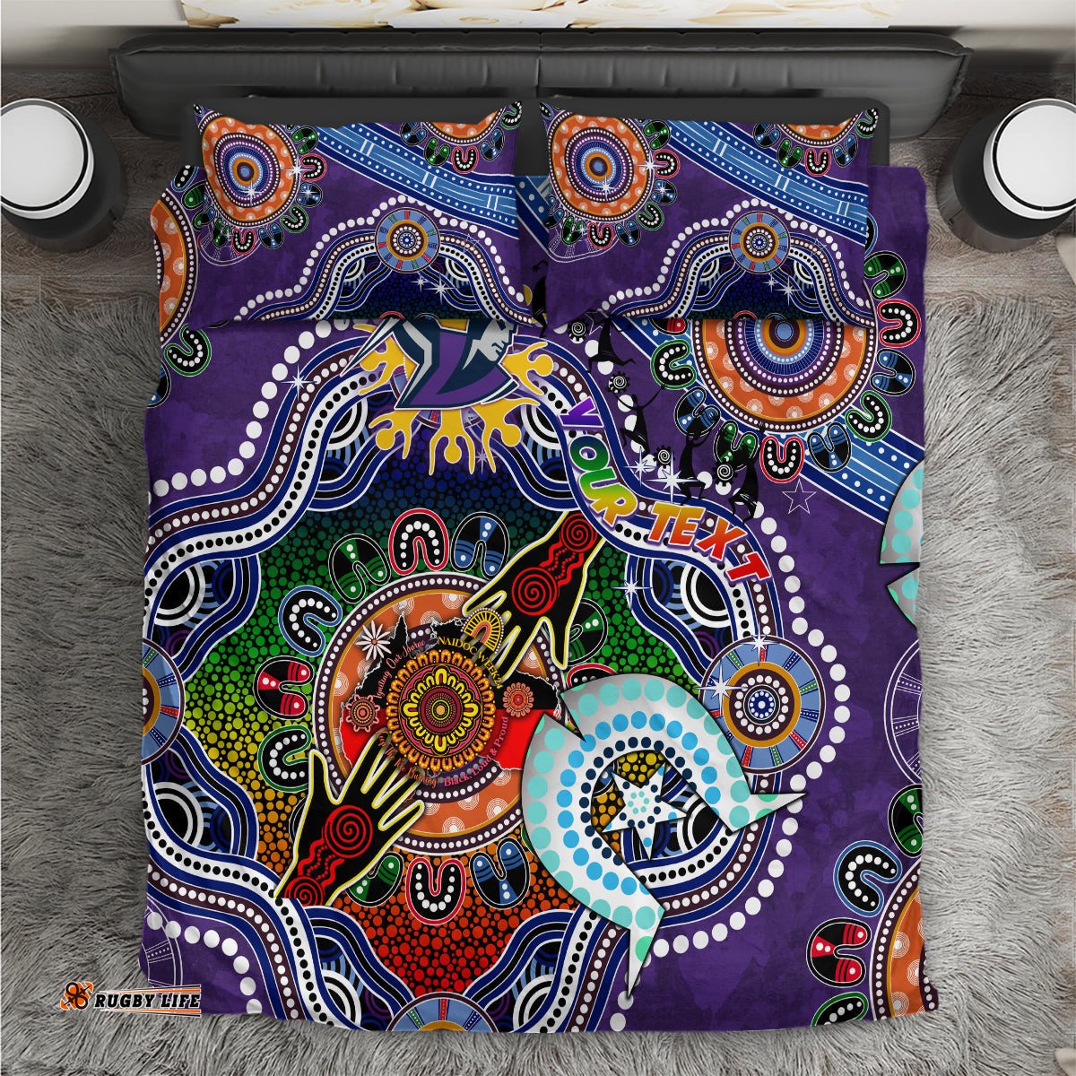 Personalised Storm NAIDOC Week 2024 Bedding Set Australia Aboriginal Dot Painting DT02