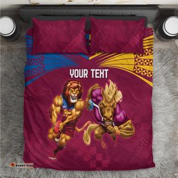 Custom Brisbane Broncos and Lions Bedding Set Together Sporty Style