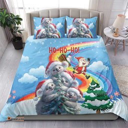 Australia Koala Christmas Bedding Set Santa Claus Ho Ho Ho