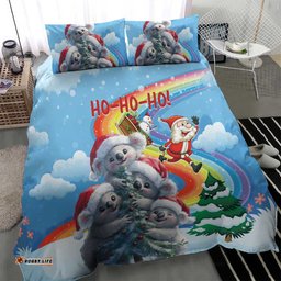 Australia Koala Christmas Bedding Set Santa Claus Ho Ho Ho