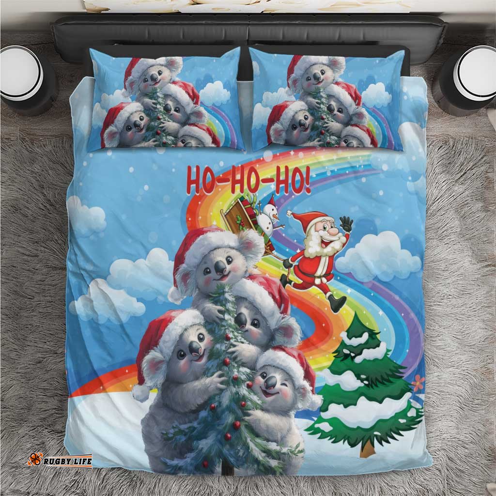 Australia Koala Christmas Bedding Set Santa Claus Ho Ho Ho