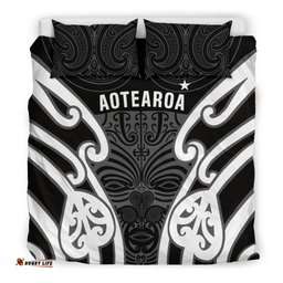 Aotearoa Bedding Set Maori Moko Black White
