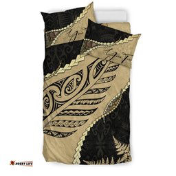 Signature Custom, Paua Shell Maori Silver Fern Bedding Set Golden