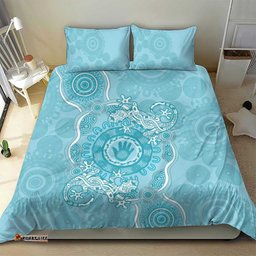 Blue Australia Lizard With Aboriginal Art Bedding Set