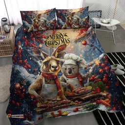 Aussie Christmas Kangaroo and Koala Bedding Set
