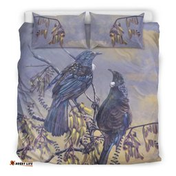 New Zealand Kowhai Bedding Set, Tui Bird Duvet Cover And Pillow Case 06