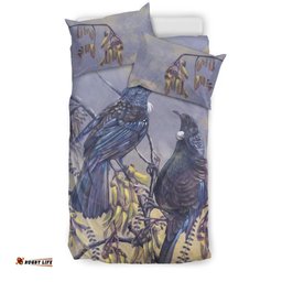 New Zealand Kowhai Bedding Set, Tui Bird Duvet Cover And Pillow Case 06