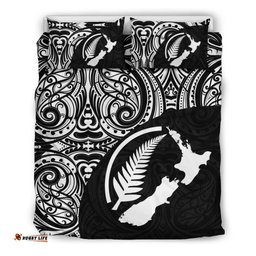 Aotearoa Maori With Map And Silver Fern Bedding Set