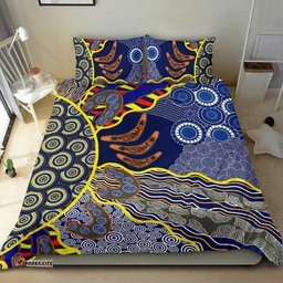 Aboriginal Bedding Set, Australian Boomerang Dot Painting Art