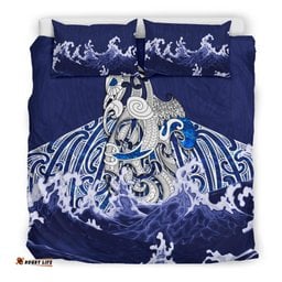Maori Manaia The Blue Sea Bedding Set, Navy