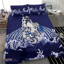 Maori Manaia The Blue Sea Bedding Set, Navy