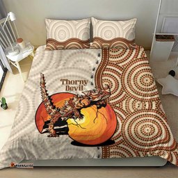 Thorny Devil Australia Bedding Set Baby Moloch Horridus With Ants Aboriginal Art