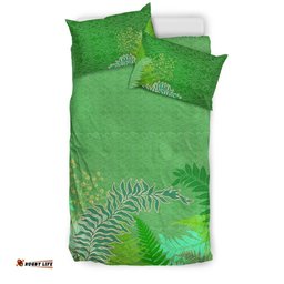 Tropical New Zealand Style With Silver Fern Bedding Set Green Ver