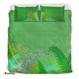 Tropical New Zealand Style With Silver Fern Bedding Set Green Ver