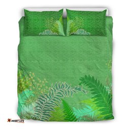 Tropical New Zealand Style With Silver Fern Bedding Set Green Ver