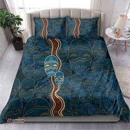 Aboriginal Masks Art Bedding Set Australian Indigenous