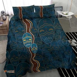 Aboriginal Masks Art Bedding Set Australian Indigenous