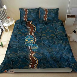 Aboriginal Masks Art Bedding Set Australian Indigenous