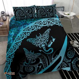 New Zealand Stingray Bedding Set Aotearoa Whai With Maori Paua Shell