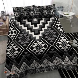 Black Taniko Aotearoa Bedding Set Niho Taniwha Mix Poutama