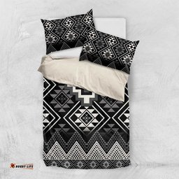 Black Taniko Aotearoa Bedding Set Niho Taniwha Mix Poutama