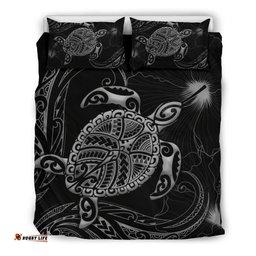 Polynesian Bedding Set Turtle Mix Hibiscus Gray
