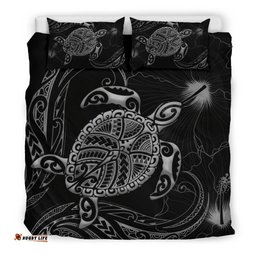 Polynesian Bedding Set Turtle Mix Hibiscus Gray