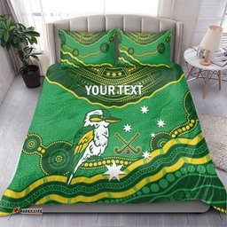 Custom Australia Kookaburras Bedding Set Indigenous Art