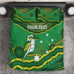 Custom Australia Kookaburras Bedding Set Indigenous Art