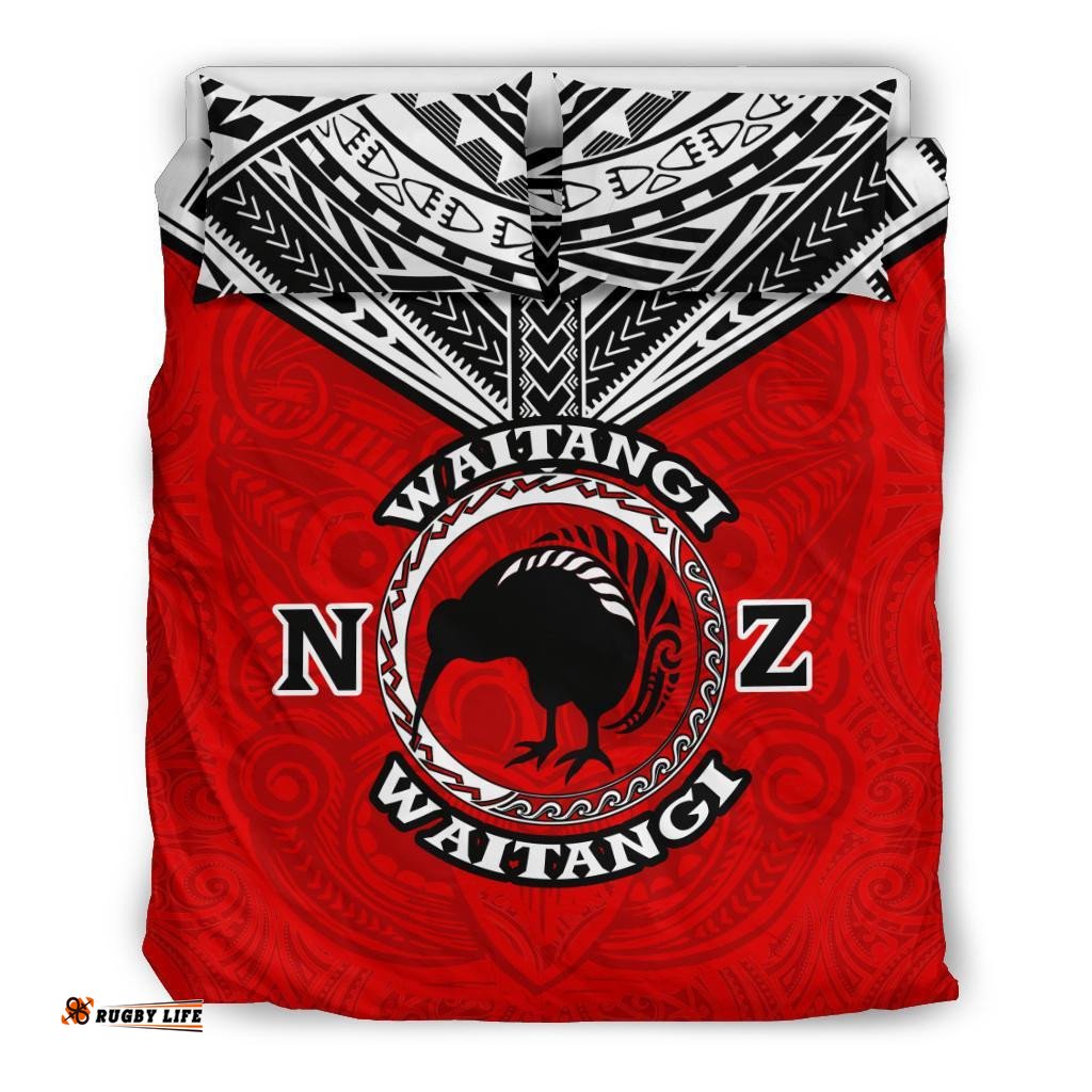 New Zealand Maori Bedding Set Waitangi Day Red