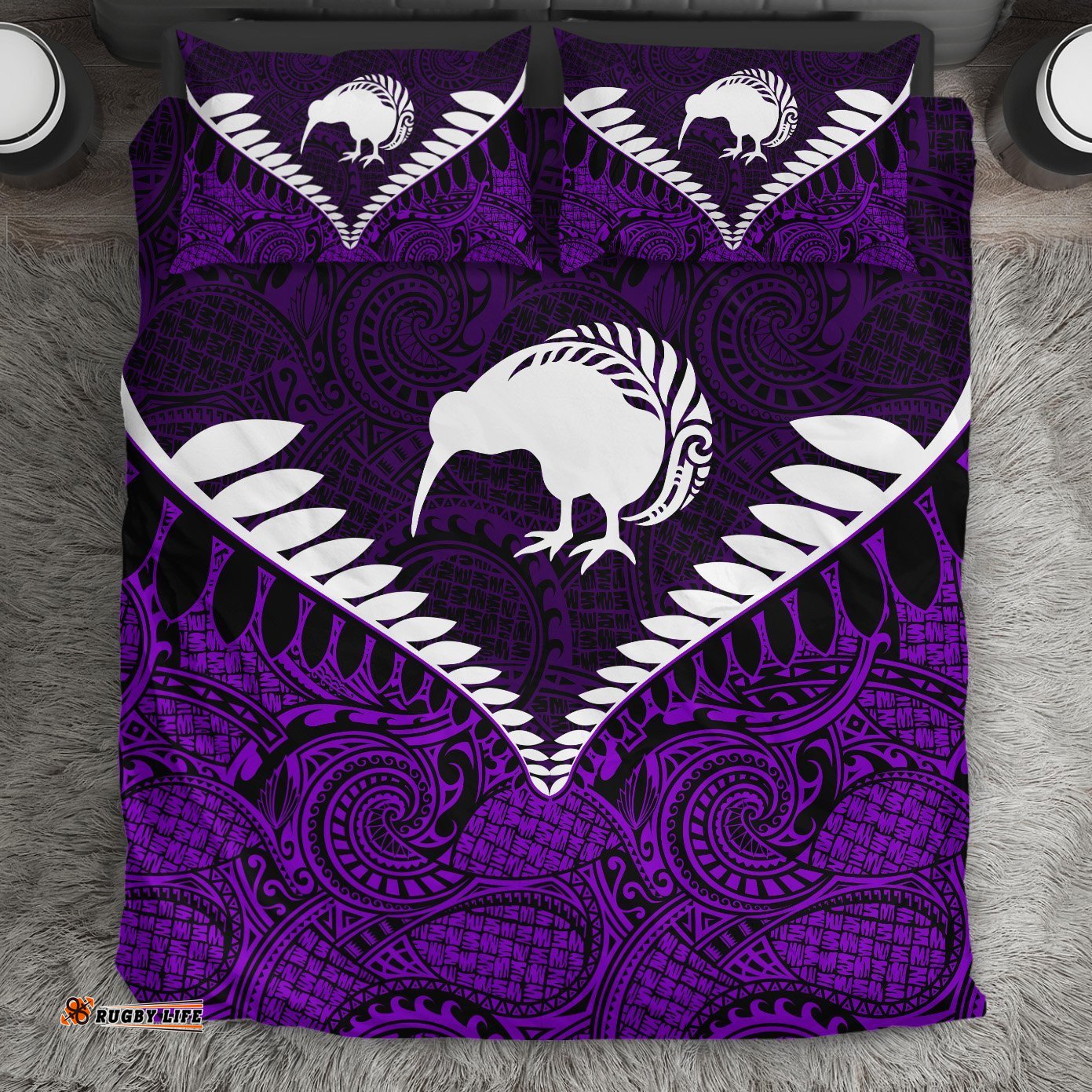 New Zealand Koru Bedding Set, Kiwi Bird Duvet Cover And Pillow Case 04