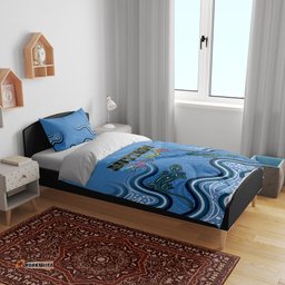 Australia Autism Awareness Bedding Set In April We Wear Blue Aboriginal Lizard