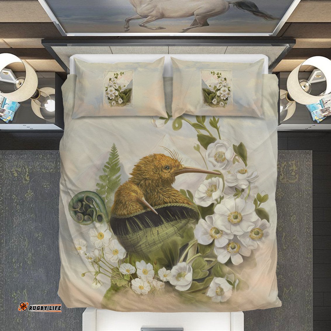 New Zealand Bedding Set, Kiwi Bird Duvet Cover And Pillow Case 04