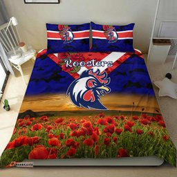 Sydney Roosters ANZAC 2022 Bedding Set Poppy Flowers Vibes Blue