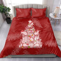 New Zealand Christmas Bedding Set Silver Fern Mix Kiwi Bird Ver02