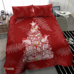 New Zealand Christmas Bedding Set Silver Fern Mix Kiwi Bird Ver02