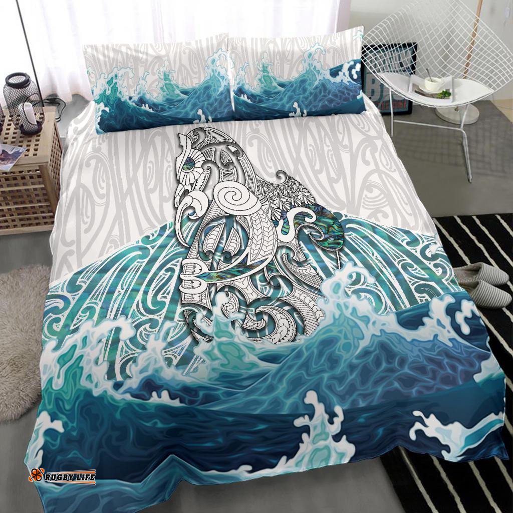 Maori Manaia The Blue Sea Bedding Set, White
