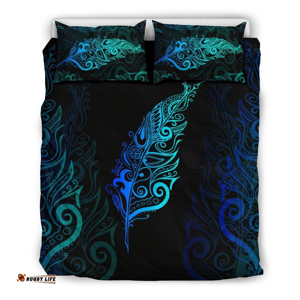 Light Silver Fern New Zealand Bedding Set Blue
