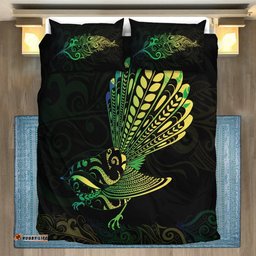 New Zealand Bedding Set, Fantail Bird Duvet Cover And Pillow Case