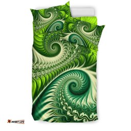 New Zealand Bedding Set, Koru Fern Duvet Cover And Pillow Case Abstract Style