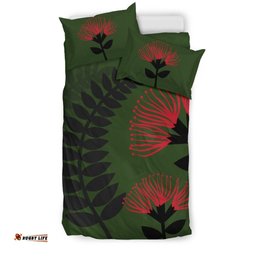 New Zealand Bedding Set Silver Fern With Pohutukawa 01