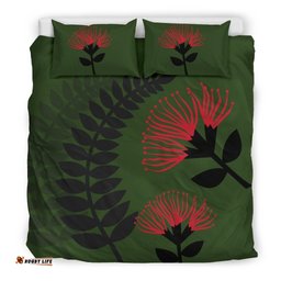 New Zealand Bedding Set Silver Fern With Pohutukawa 01