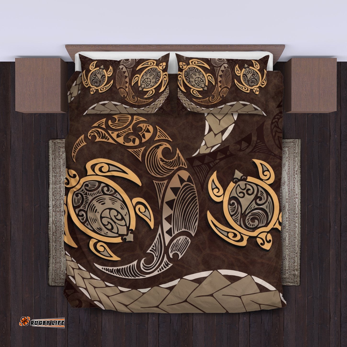 Maori Turtles New Zealand Bedding Set Brown