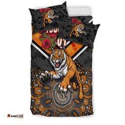 Custom Personalised Wests Tigers ANZAC 2022 Bedding Set Indigenous Vibes