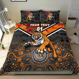 Custom Personalised Wests Tigers ANZAC 2022 Bedding Set Indigenous Vibes
