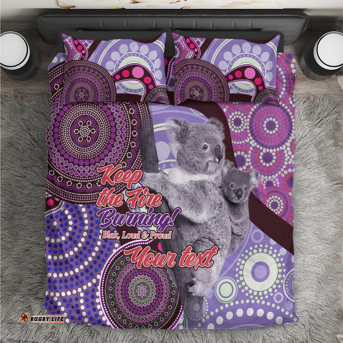 Personalised Australia Koala NAIDOC 2024 Bedding Set Keep the Fire Burning