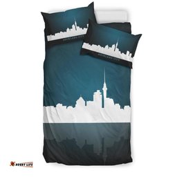 Auckland City Skyline New Zealand Black