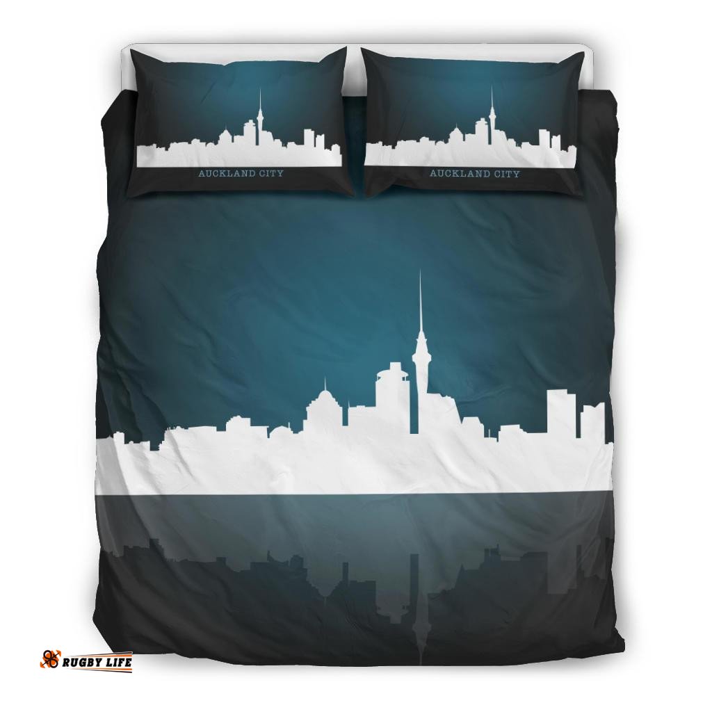 Auckland City Skyline New Zealand Black