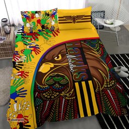 Pride Hawks Bedding Set Hawthorn NAIDOC Week Aboriginal Version Special